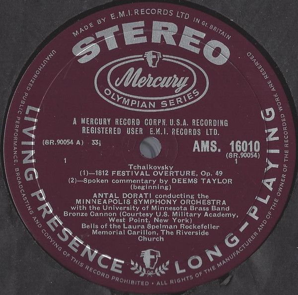1812 Festival Overture, Op. 49 (Original Scoring) / Capriccio Italien