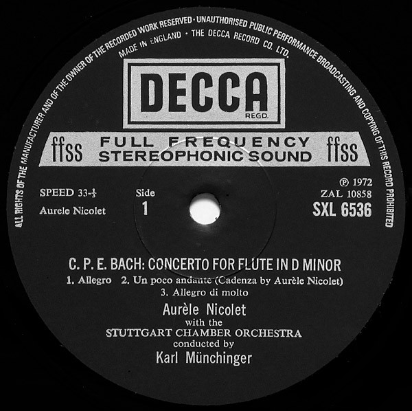 Concerto For Flute In D Minor / Concerto For Two Flutes In G Major
