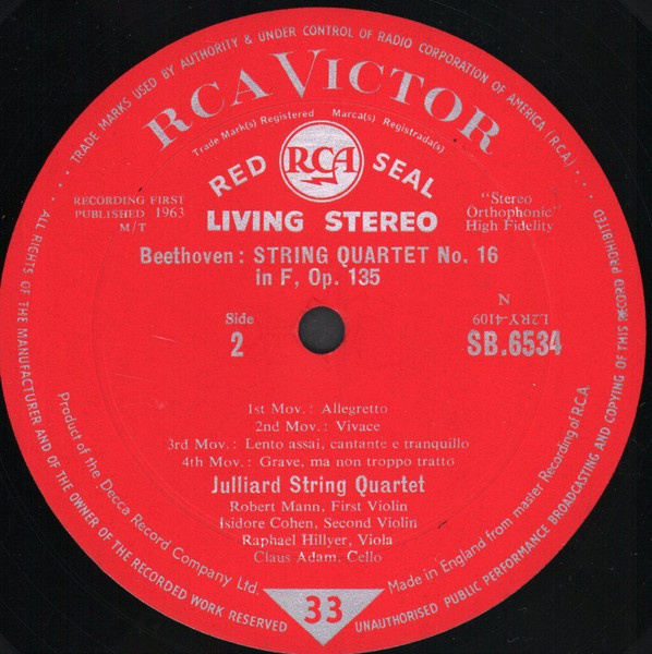 Beethoven Quartets in F Minor op.95. F Major op.135