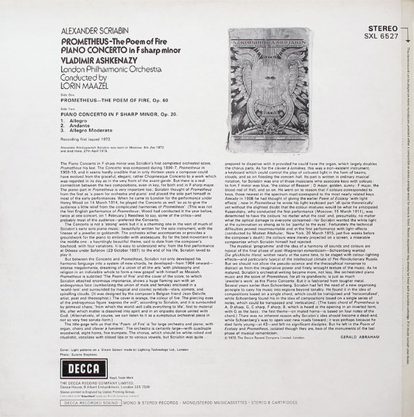 Prometheus, Poem Of Fire / Piano Concerto In F Sharp Minor