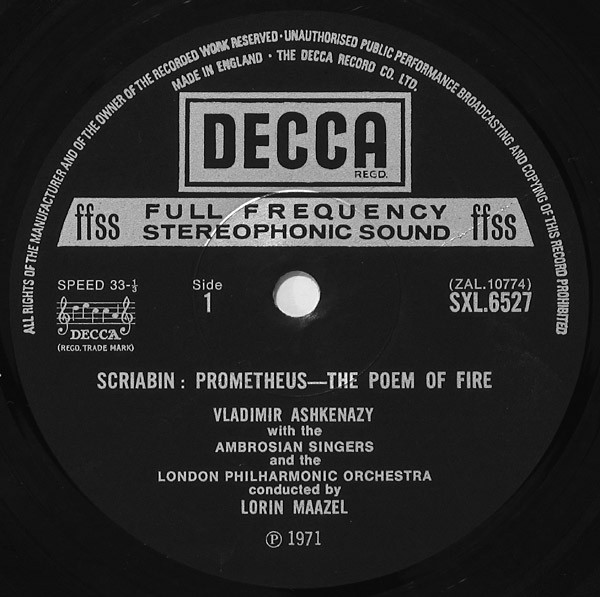 Prometheus, Poem Of Fire / Piano Concerto In F Sharp Minor