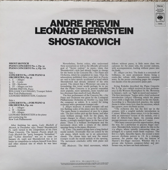 Piano Concerto No.1, Op.35 / Piano Concerto No.2, Op.102