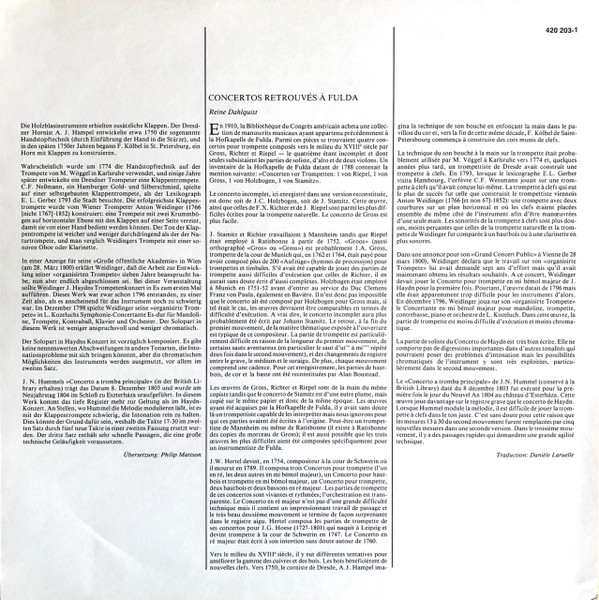 Trumpet Concertos = Trompetenkonzerte (First Recording)