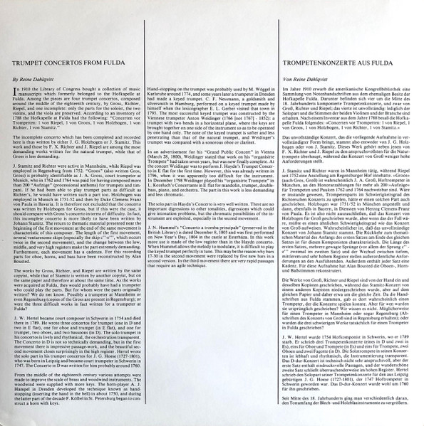 Trumpet Concertos = Trompetenkonzerte (First Recording)