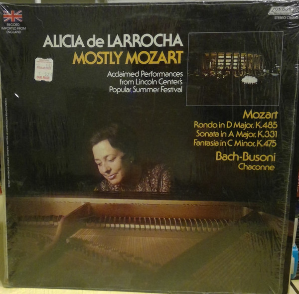 Mostly Mozart  Rondo In D Major, K.485 / Sonata In A Major, K.331 / Fantasia In C Minor, K.475 / Chaconne