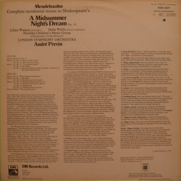 A Midsummer Night's Dream - Complete Incidental Music