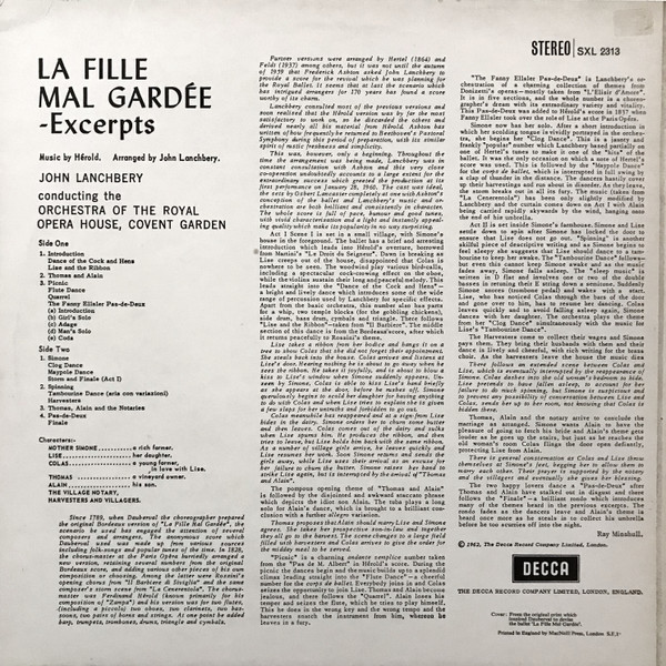 La Fille Mal Gard&eacute;e - Excerpts