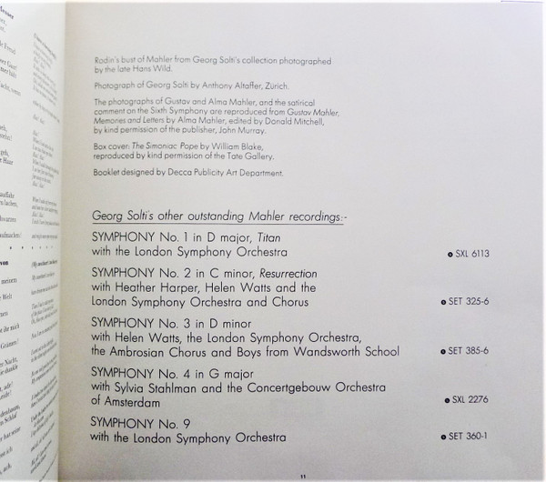 Symphony No. 6 In A Minor / Lieder Eines Fahrenden Gesellen
