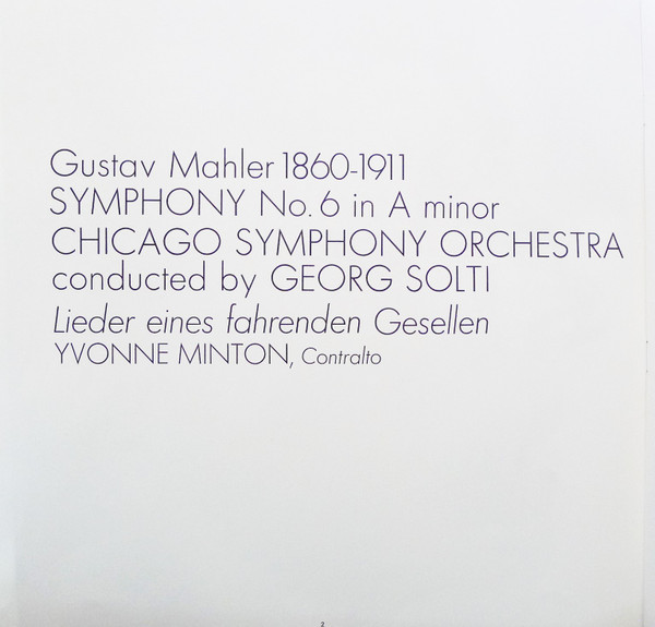Symphony No. 6 In A Minor / Lieder Eines Fahrenden Gesellen