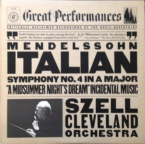 Italian Symphony No. 4 In A Major / "A Midsummer Nights Dream" Incidental Music