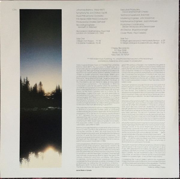 Symphony No. 4 In E Minor. Opus 98