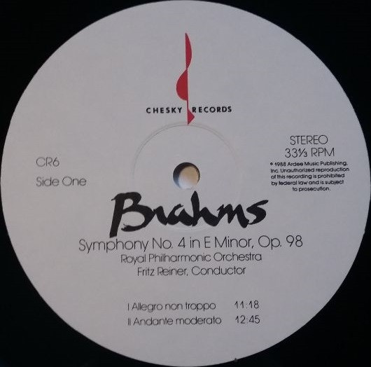 Symphony No. 4 In E Minor. Opus 98