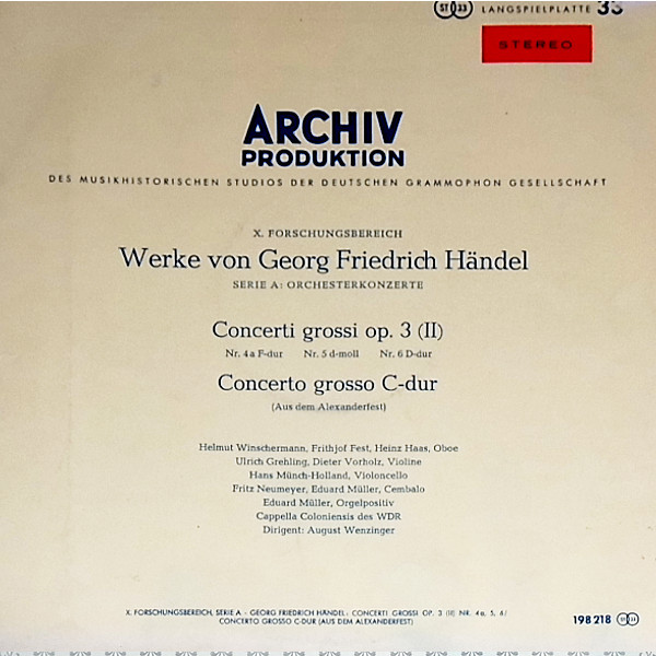 Concerti Grossi Op.3 (II) - Concerto Grosso C-dur