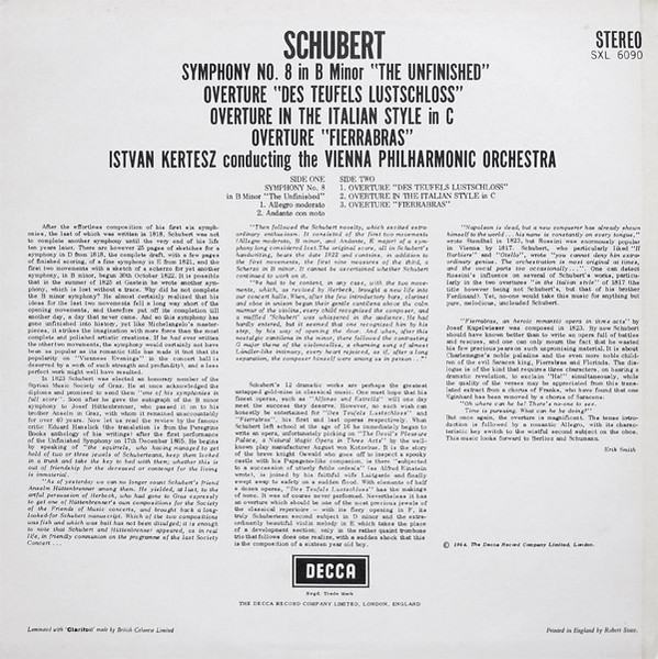 Symphony No. 8 In B Minor, The Unfinished / Overtures &bull;  Des Teufels Lustschloss, In The Italian Style In C, Fierrabras
