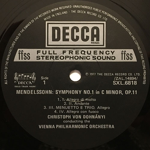 Symphony No. 1. - Symphony No. 5. Reformation