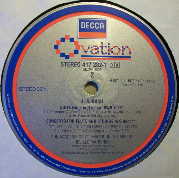 Suites 2 & 3 / Flute Concerto = Concerto Pour Fl&ucirc;te = Konzert F&uuml;r Fl&ouml;te / Concerto For Violin And Oboe = Concerto Pour Violon Et Hautbois = Konzert F&uuml;r Violine Und Oboe