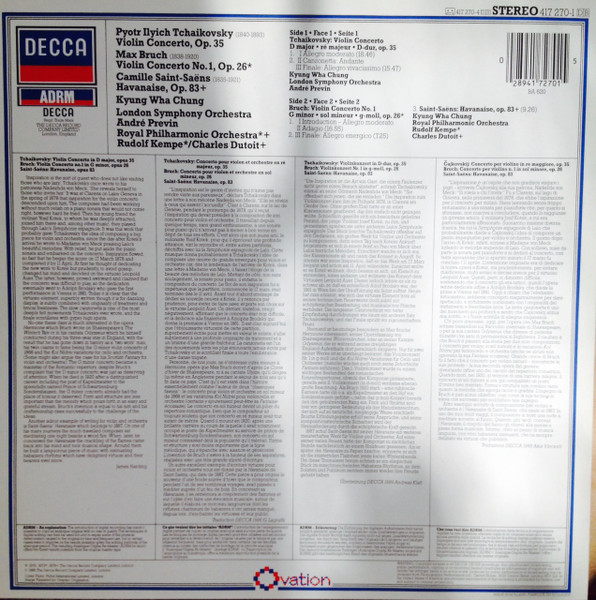 Violin Concertos = Concertos Pour Violon = Violinkonzerte