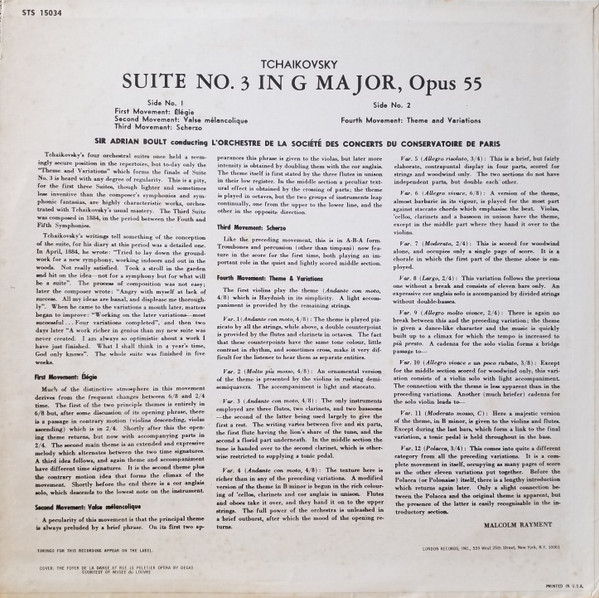 Suite No. 3 In G Major Opus. 55