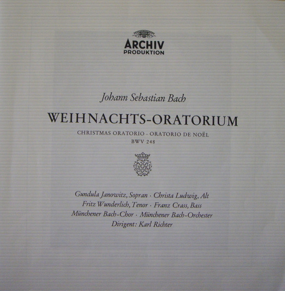 Weihnachts-Oratorium = Christmas Oratorio = Oratorio De No&euml;l (BWV 248)