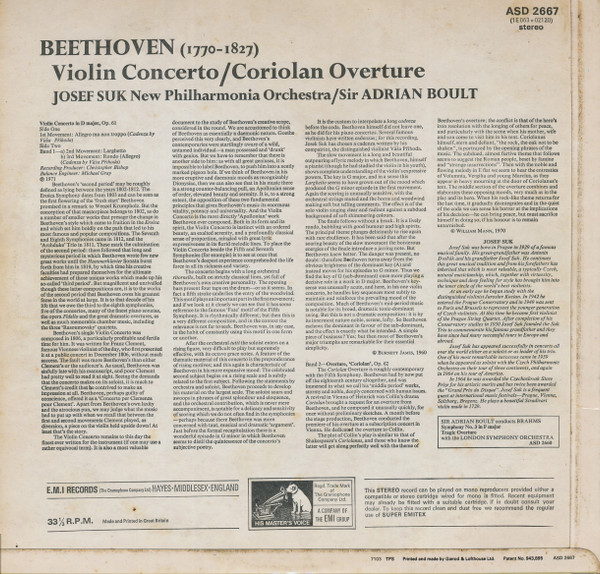Violin Concerto, Coriolan Overture