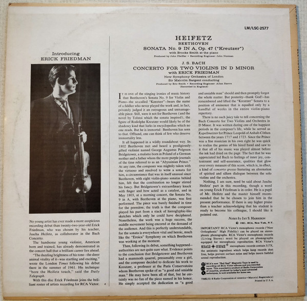 "Kreutzer" Sonata / Concerto for Two Violins