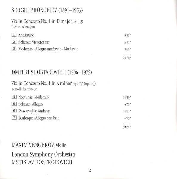 Violin Concertos No.1