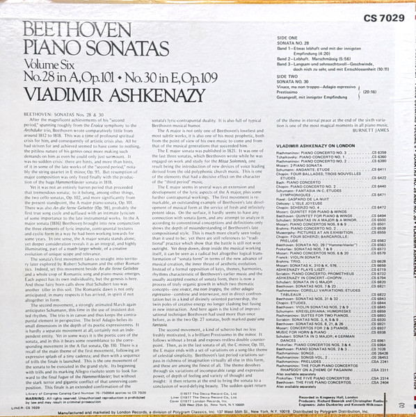 Piano Sonatas Volume 6 - Sonatas No. 28 And No. 30