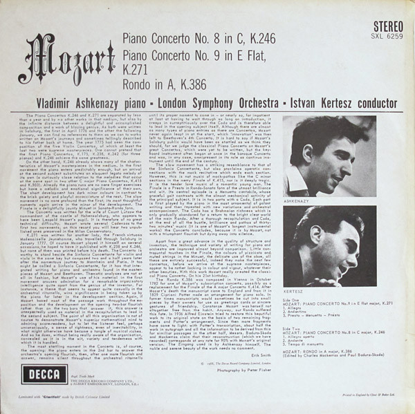 Piano Concerto No. 8 In C, K.246 / Piano Concerto No. 9 In E Flat, K.271 / Rondo In A, K.386