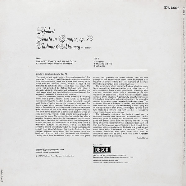 Sonata In G Major, Op. 78