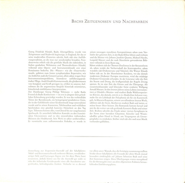 Bach Und Seine Zeit