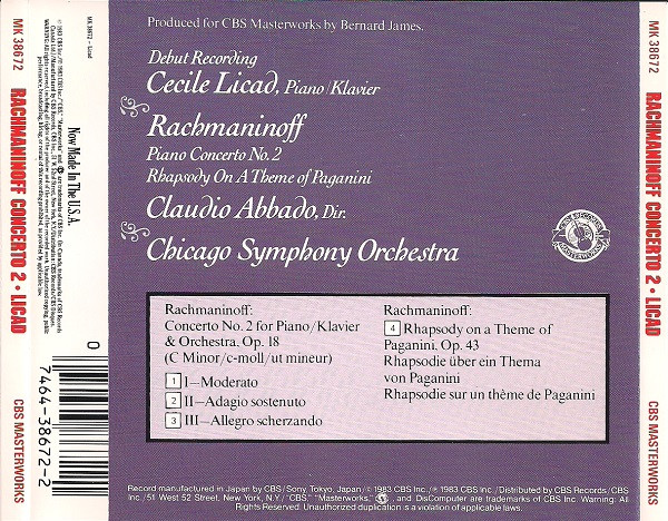 Piano Concerto No. 2 / Rhapsody On A Theme Of Paganini