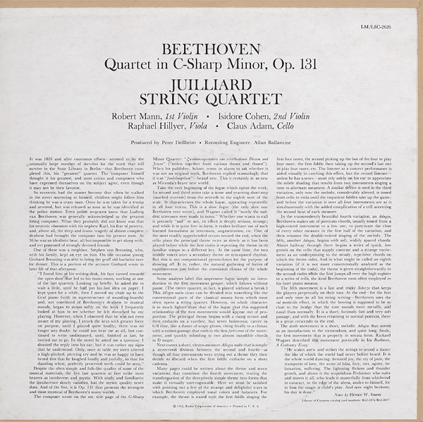 Quartet In C-Sharp Minor, Op. 131