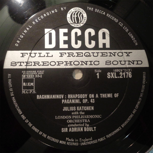 Rhapsody On A Theme Of Paganini / Variations On A Nursery Tune