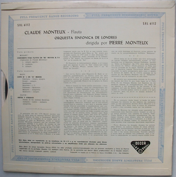Flute Concerto In D Major / Suite No.2 In B Minor / Orph&eacute;e Et Eurydice, Dance Of The Blessed Spirits