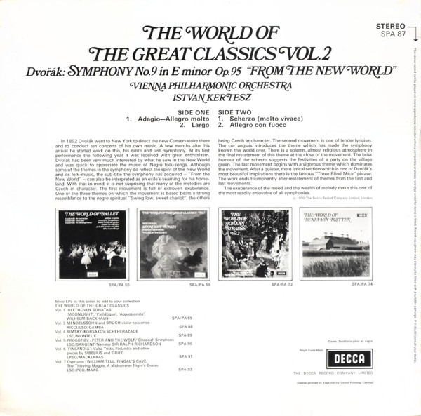 Symphony No.9 In E Minor Op. 95 "From The New World"