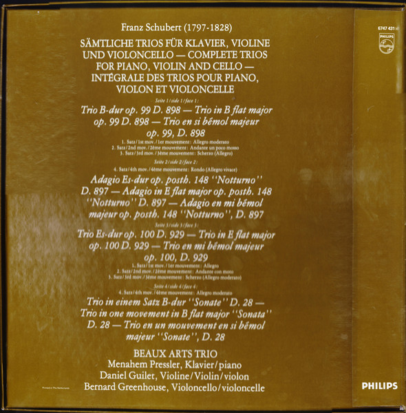 Die Klaviertrios = The Piano Trios = Les Trios Avec Piano
