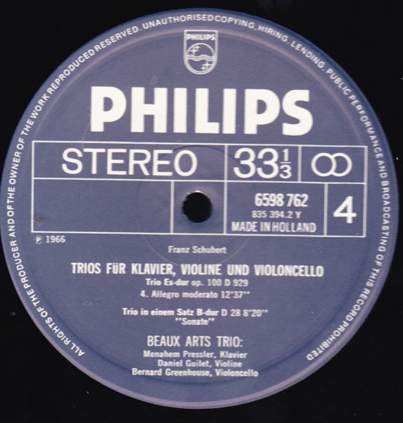 Die Klaviertrios = The Piano Trios = Les Trios Avec Piano
