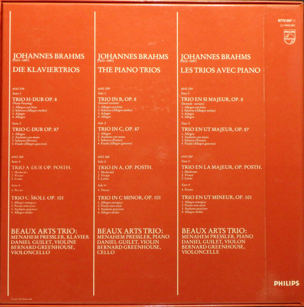Die Klaviertrios = The Piano Trios = Les Trios Avec Piano