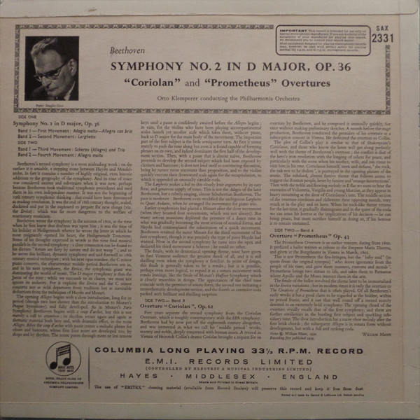 Symphony No. 2, Coriolan And Prometheus Overtures