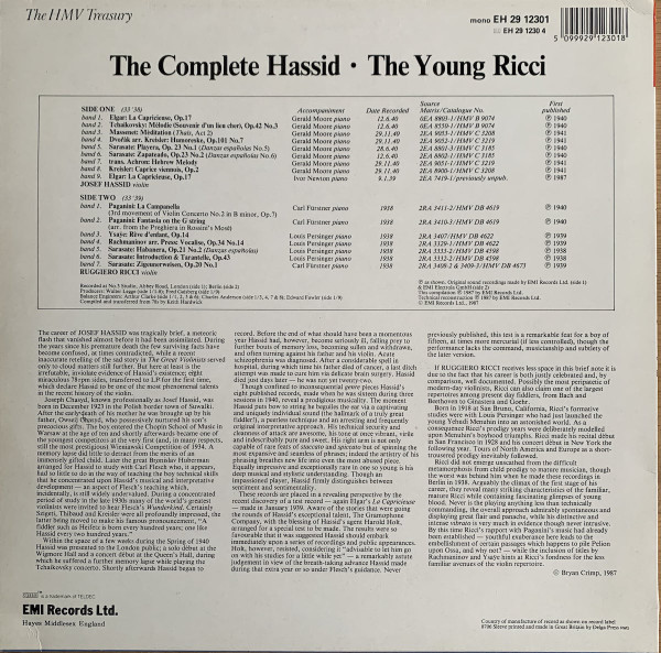 The Complete Hassid / The Young Ricci