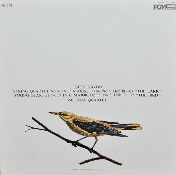 String Quartet  No. 67 In D Major, Op. 64, No. 5, Hob. III-63 "The Lark" / String Quartet No. 39 In C Major, Op. 33, No. 3, Hob III-39 "The Bird"
