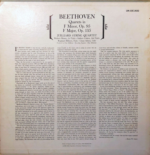 Quartets In F Minor, Op. 95 &middot; F Major, Op. 135