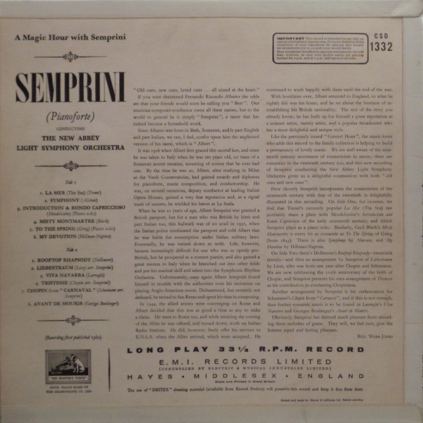 A Magic Hour With Semprini