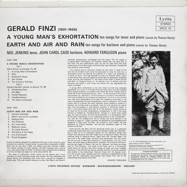 A Young Man's Exhortation / Earth And Air And Rain