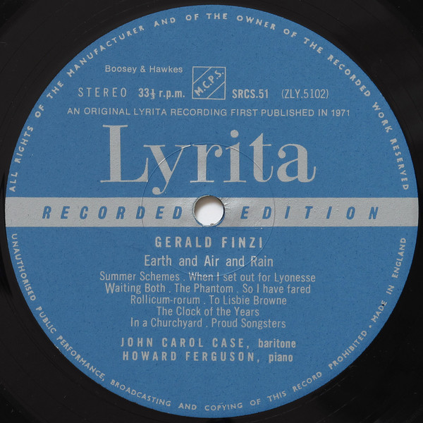A Young Man's Exhortation / Earth And Air And Rain