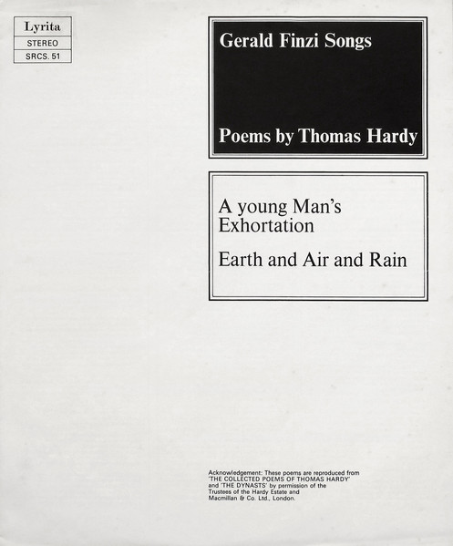 A Young Man's Exhortation / Earth And Air And Rain