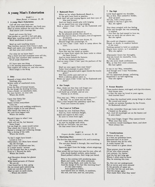 A Young Man's Exhortation / Earth And Air And Rain