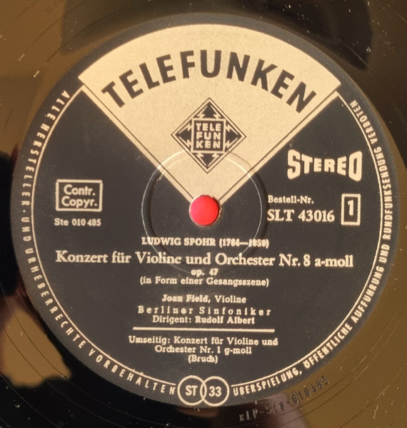 Violinkonzert Nr. 8 A-Moll / Violinkonzert Nr. 1 G-Moll, Joan Field, Berliner Sinfoniker, Rudolf Albert