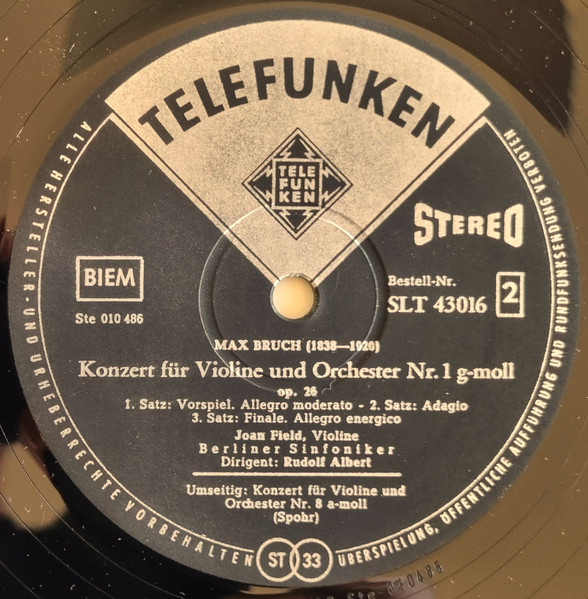 Violinkonzert Nr. 8 A-Moll / Violinkonzert Nr. 1 G-Moll, Joan Field, Berliner Sinfoniker, Rudolf Albert