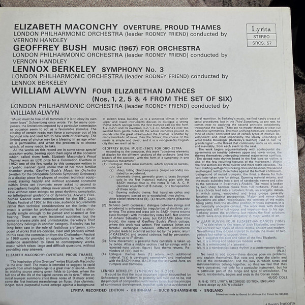 Proud Thames / Music For Orchestra / Symphony No.3 / Four Elizabethan Dances
